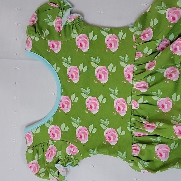 Girls' Sweet Honey Floral Dress, Green/Pink, Size 18mos, NWT - Picture 3 of 5
